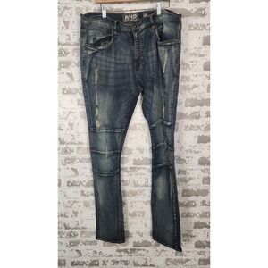 Another Hype Piece AHP Jeans Men 40x34 Y2K Distressed Dark Wash Wide Leg Vintage